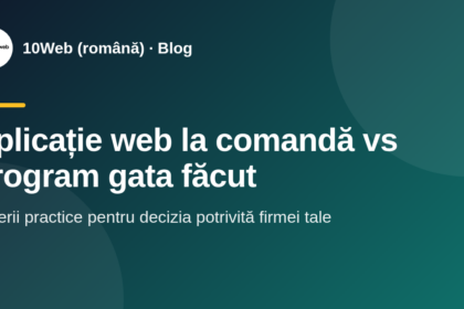 Patron analizează la birou dacă să aleagă un program gata făcut sau o aplicație web la comandă.